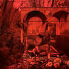 Daniel Cuevas Copia de Javier Garcerá. ST. 2023_2024. Temple acrílico sobre seda roja. 162 X 194 cm